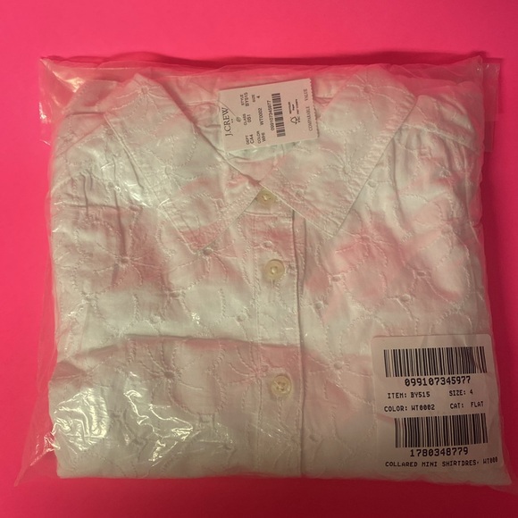 🆕 JCrew eyelet mini shirtdress, size 4 - Picture 9 of 11